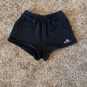 Champion Black Women's Athletic Shorts with Logo